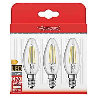 Voltolux Set LED sijalk (E14, Ni mogoče zatemniti, Toplo bela, 470 lm, 7 W, 3 kos, Sveča)