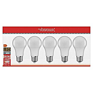 Voltolux Set LED sijalk (E27, Ni mogoče zatemniti, Toplo bela, 806 lm, 8 W, 5 kos)