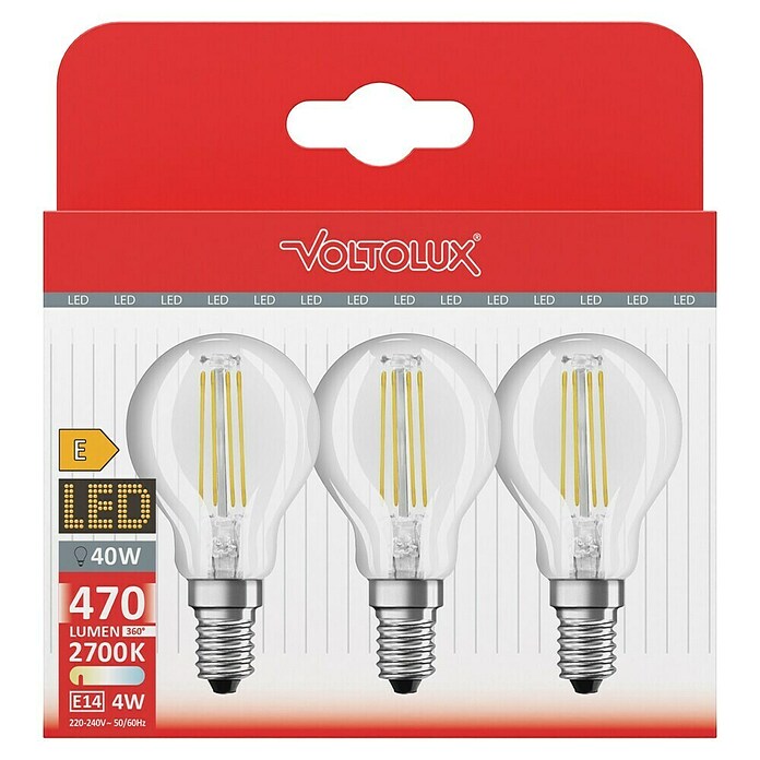 Voltolux Set LED sijalk  (E14, Ni mogoče zatemniti, Toplo bela, 470 lm, 7 W, 3 kos, Hruška) | LED luči | Svetlila | Elektro in svetila | Izdelki | BAUHAUS