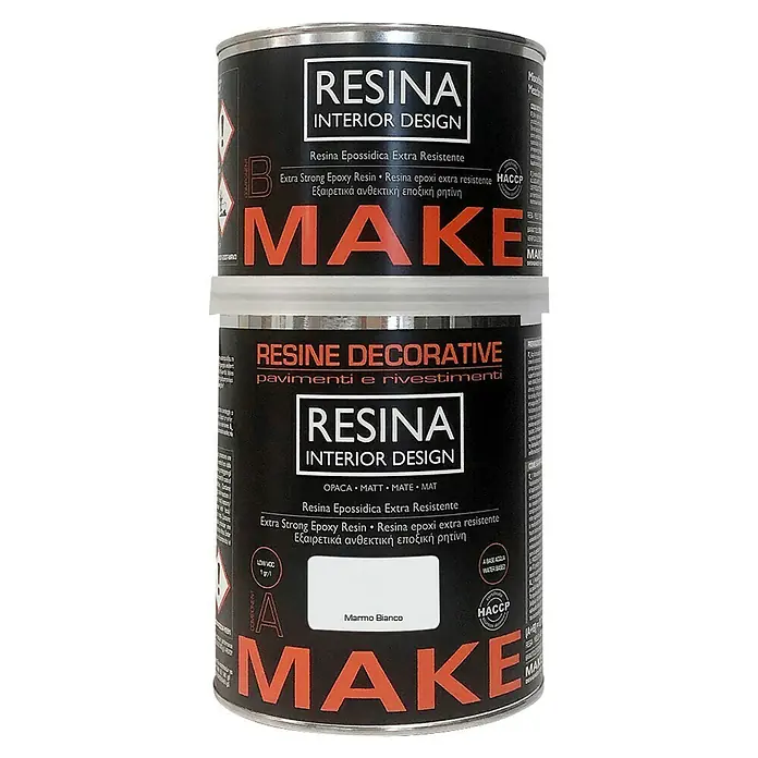 Fleur Resina epoxi Interior Design - Mármol blanco, 750 ml - Imagen del producto de resina epoxi RESINA Interior Design. El conjunto incluye dos componentes para superficies duraderas.