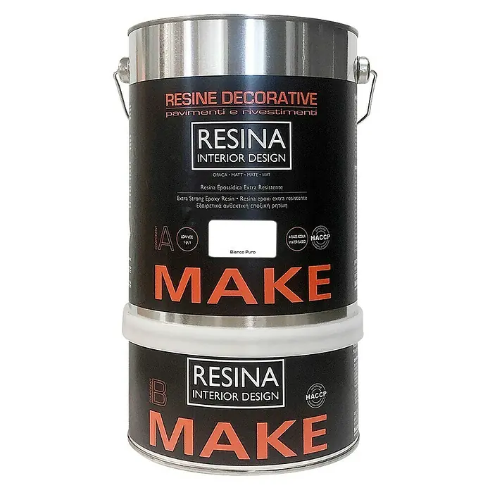 Fleur Resina epoxi Interior Design - Blanco puro, 2 l - Lata de Resina Interior Design Make, una resina decorativa para pavimentos y revestimientos, conocida por su resistencia.
