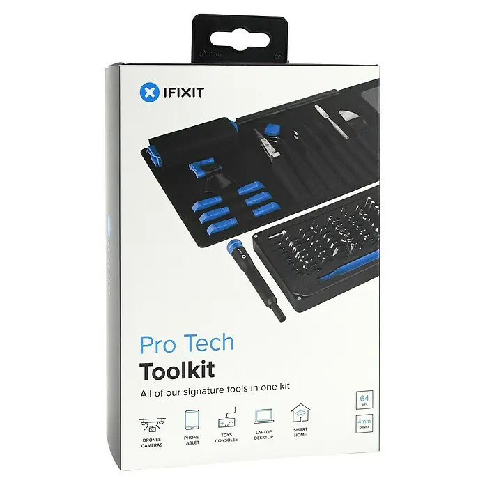 iFixit Set de herramientas Pro Tech - 84 pzs. - Un iFixit Pro Tech Toolkit, un conjunto completo para reparar dispositivos electrónicos, ideal para profesionales y aficionados.