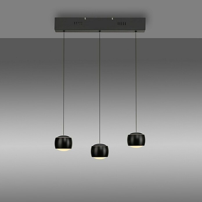 Just Light Lámpara colgante LED Vidrio (15 W, L x An x Al: 10 x 60 x 220 cm, Negro) | BAUHAUS