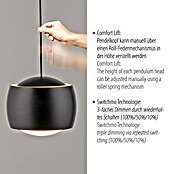 Just Light Lámpara colgante LED Vidrio (15 W, L x An x Al: 10 x 60 x 220 cm, Negro) | BAUHAUS