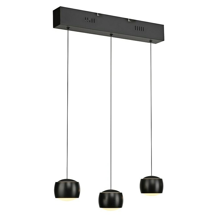 Just Light Lámpara colgante LED Vidrio (15 W, L x An x Al: 10 x 60 x 220 cm, Negro) | BAUHAUS