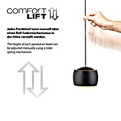 Just Light Lámpara colgante LED Vidrio (15 W, L x An x Al: 10 x 60 x 220 cm, Negro) | BAUHAUS