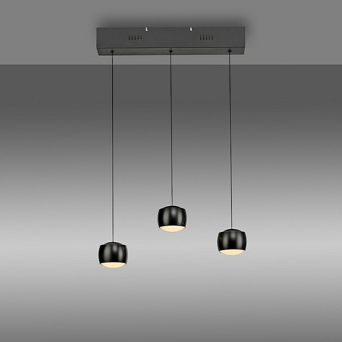 Just Light Lámpara colgante LED Vidrio (15 W, L x An x Al: 10 x 60 x 220 cm, Negro) | BAUHAUS
