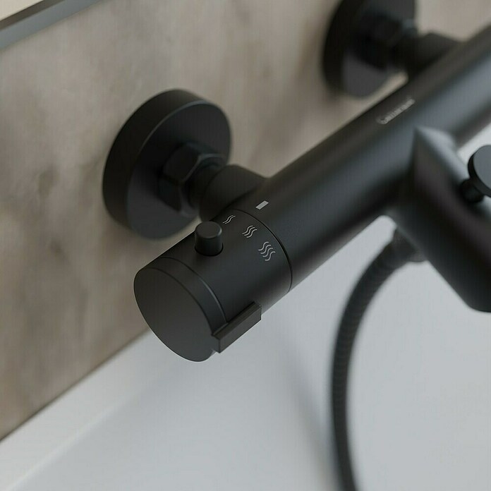 Camargue Badewannenarmatur Zapo (Ausladung Armatur: 165 mm, Schwarz, Matt) | BAUHAUS