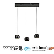 Just Light Lámpara colgante LED Vidrio (15 W, L x An x Al: 10 x 60 x 220 cm, Negro) | BAUHAUS