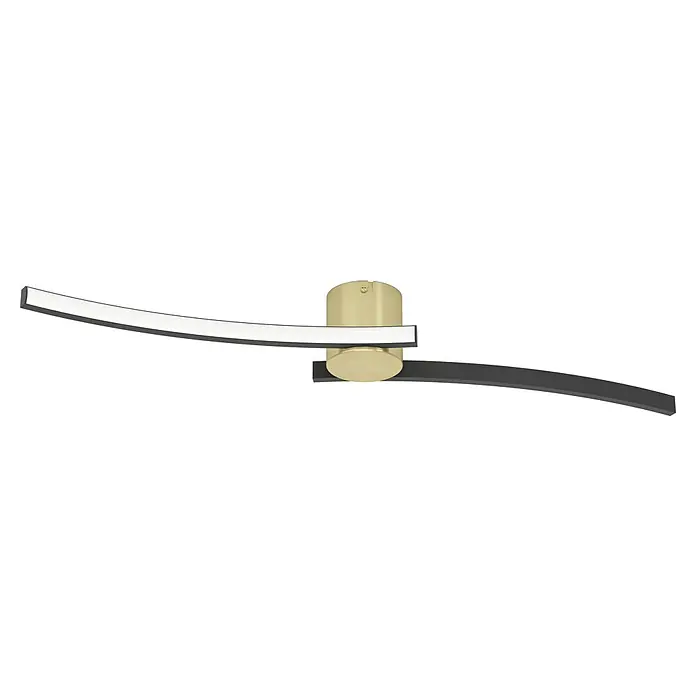 Eglo Plafón LED Aieta - 12 W, L x An x Al: 7 x 13 x 8 cm, Oro, Blanco neutro - Una vista llamativa de una katana decorativa con detalles en tono dorado, que muestra la combinación de forma tradicional y diseño moderno.
