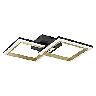 Eglo Calliera Plafón LED (20 W, L x An x Al: 52,5 x 31 x 8,5 cm, Negro, Blanco neutro)