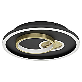 Eglo Plafón LED redondo para pared y techo Triolo (21,2 W, Ø x Al: 38 cm x 6 mm, Negro/Oro, Blanco cálido)