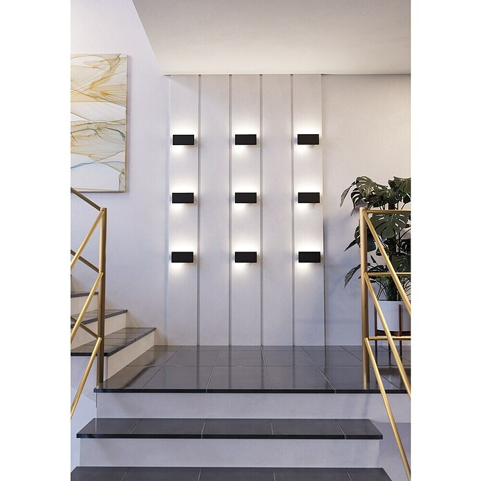 Eglo Talamello Aplique de pared LED (6 W, L x Al: 20 x 10 cm, Negro, Blanco cálido) | BAUHAUS
