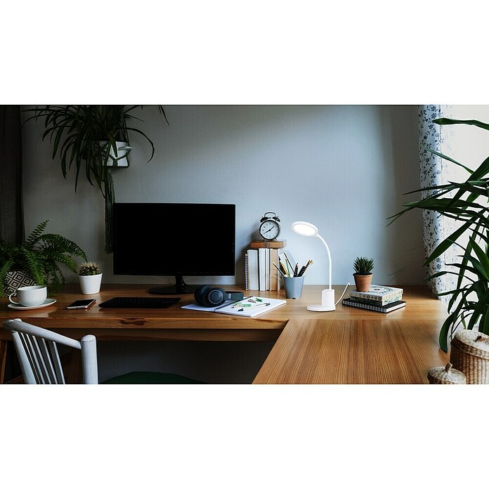 Eglo Lámpara de sobremesa LED Rehamna (11 W, Ø x Al: 15 x 55 cm, Blanco, Blanco cálido) | BAUHAUS