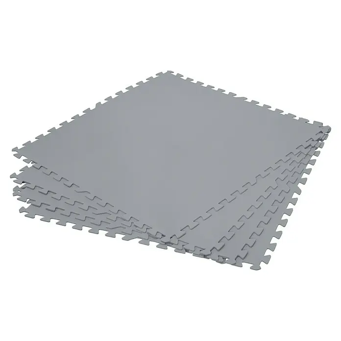 Bestway Bodenschutzmatte - 78 x 78 cm - Graue, ineinandergreifende Schaumstoffmatten. Ideal als Bodenbelag für Fitnessstudios oder Kinderspielzimmer.