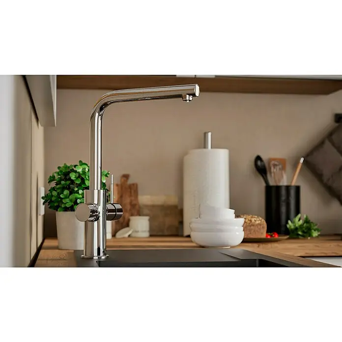 Grohe Spültischarmatur Blue Home - Höhe: 36,8 cm, L-Auslauf, Chrom, Glänzend, Schwenkbar - Moderne Küchenarmatur aus Chrom mit schlankem Design, perfekt für eine stilvolle Kücheneinrichtung. Blickfang in jeder Küche.