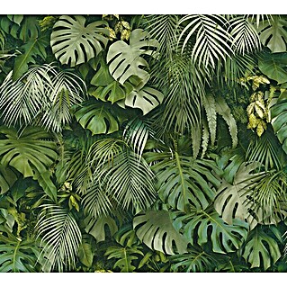 AS Creation Greenery Vliestapete Dschungelblätter (Grün, Floral, 10,05 x 0,53 m)