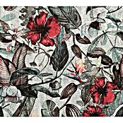AS Creation Greenery Vliestapete (Weiß/Grau/Rot/Schwarz, Floral, 10,05 x 0,53 m)