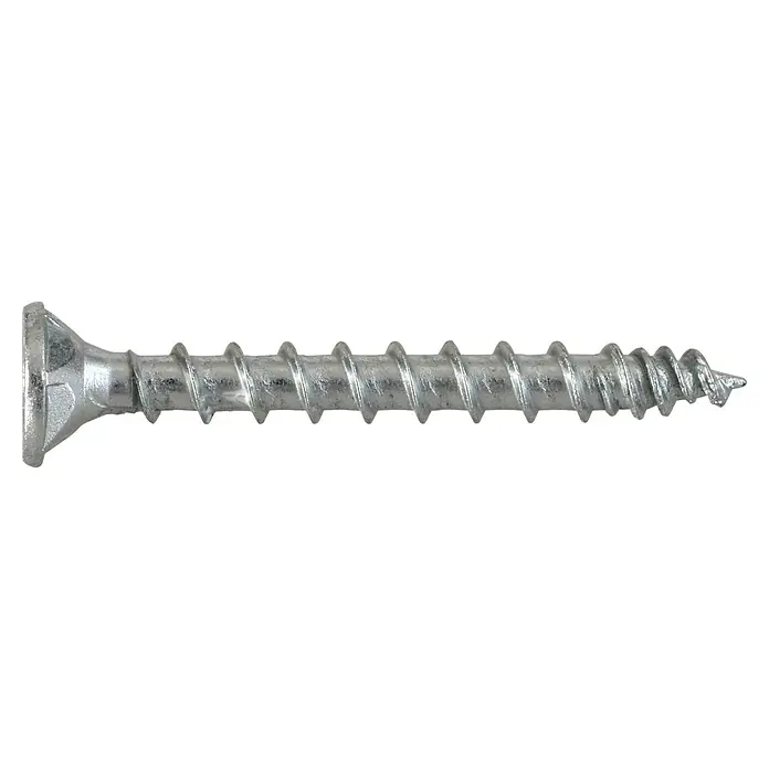 SWG Holzschraube - Ø x L: 3 x 20 mm, Verzinkt, Senkkopf, Gesamtstückzahl: 200 Stk. - Nahaufnahme einer verzinkten Holzschraube mit Flachkopf und scharfem Gewinde.