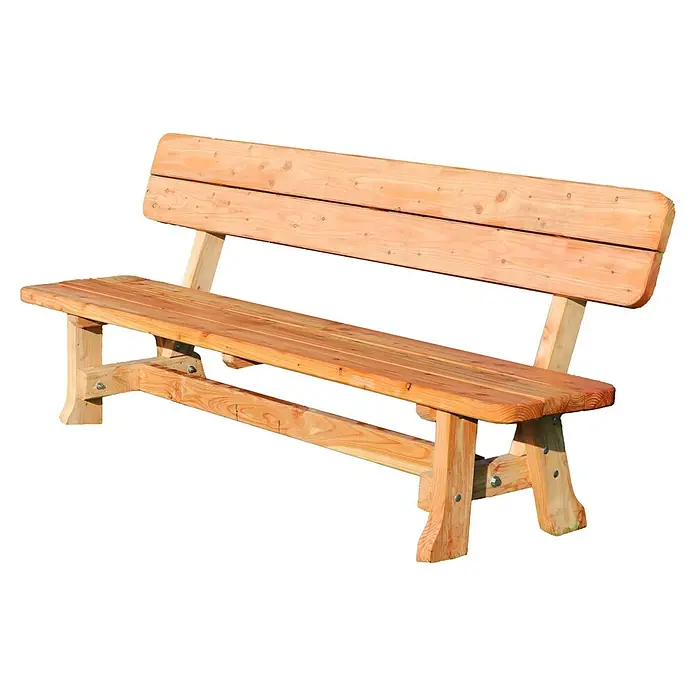 Joda Gartenbank Vogtland - B x T x H: 200 x 43 x 93 cm, Lärche, Natur - Holzbank mit Rückenlehne, ideal für den Garten oder die Terrasse. Robuste Bauweise für jahrelange Nutzung im Freien.