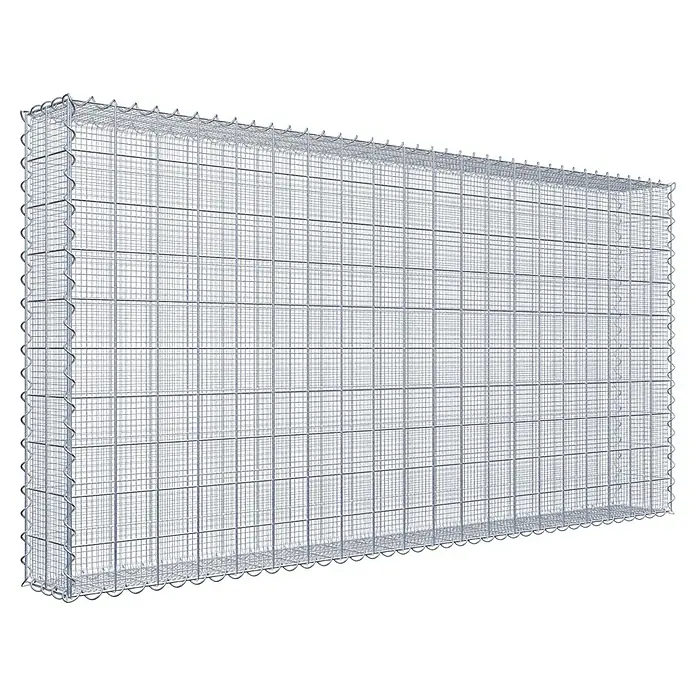 Gabiona Gabione - 200 x 20 x 100 cm, Maschenbreite: 10 cm, Maschenhöhe: 10 cm, Splittgabione - Ein Gabionenkorb aus verzinktem Drahtgeflecht, ideal für Landschaftsbau und Erosionsschutz, mit stabilen Spiralverbindern.