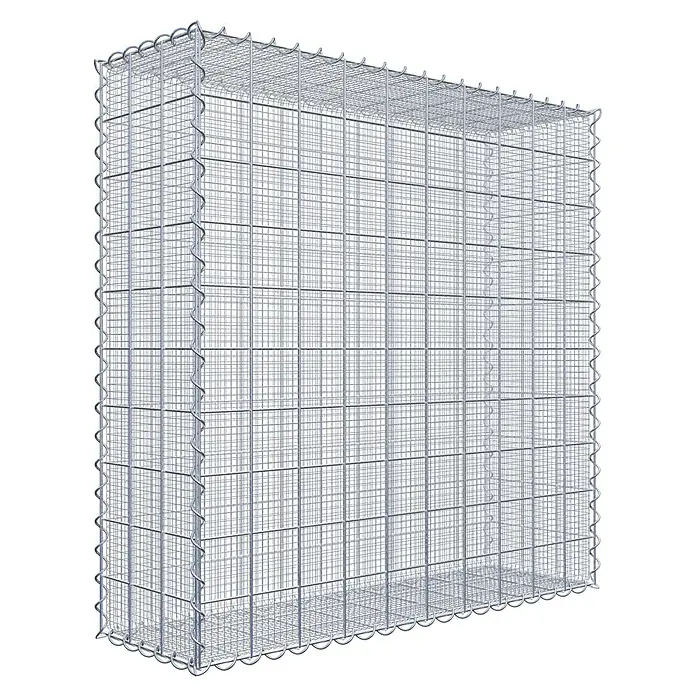 Gabiona Gabione - 100 x 30 x 100 cm, Maschenbreite: 10 cm, Maschenhöhe: 10 cm, Splittgabione - Das Bild zeigt einen Gabionenkorb aus Drahtgeflecht, ideal für den Garten- und Landschaftsbau. Er ist robust und vielseitig einsetzbar.