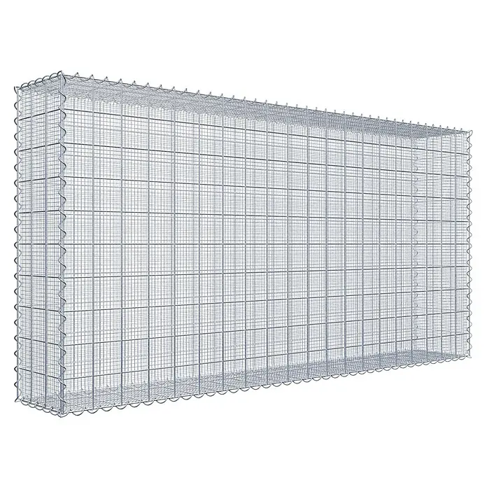 Gabiona Gabione - 200 x 30 x 100 cm, Maschenbreite: 10 cm, Maschenhöhe: 10 cm, Splittgabione - Ansicht eines Gabionenkorbs aus Drahtgeflecht, der eine stabile und flexible Struktur für verschiedene Anwendungen bietet.