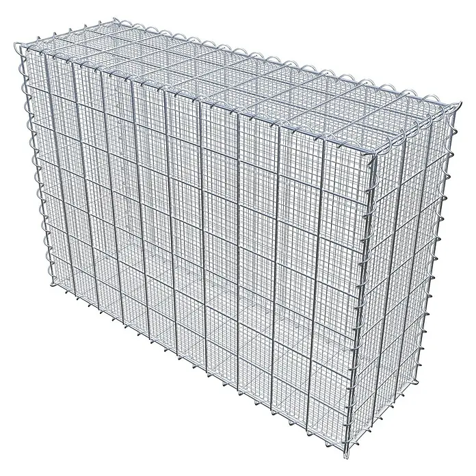 Gabiona Gabione - 100 x 30 x 70 cm, Maschenbreite: 10 cm, Maschenhöhe: 10 cm, Splittgabione - Abbildung eines Gabionenkorbs, ideal für Gartenmauern oder als dekoratives Element. Die Drahtkonstruktion ist robust und langlebig.