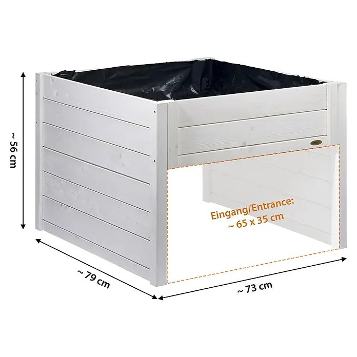 Dobar Mähroboter-GarageL x B x H: 73 x 79 x 56 cm, Weiß - Skizze