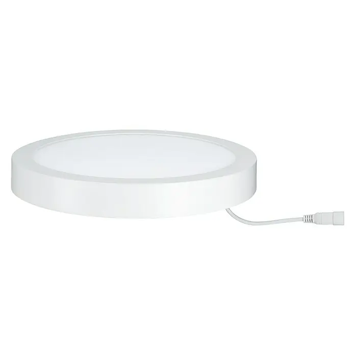 Paulmann LED-Deckenleuchte rund Lunar - 15 W, Ø x H: 30 x 3,8 cm, Weiß, Warmweiß - Weiße LED-Deckenleuchte mit rundem Design und Anschlusskabel für einfache Installation. Ideal für moderne Innenräume.