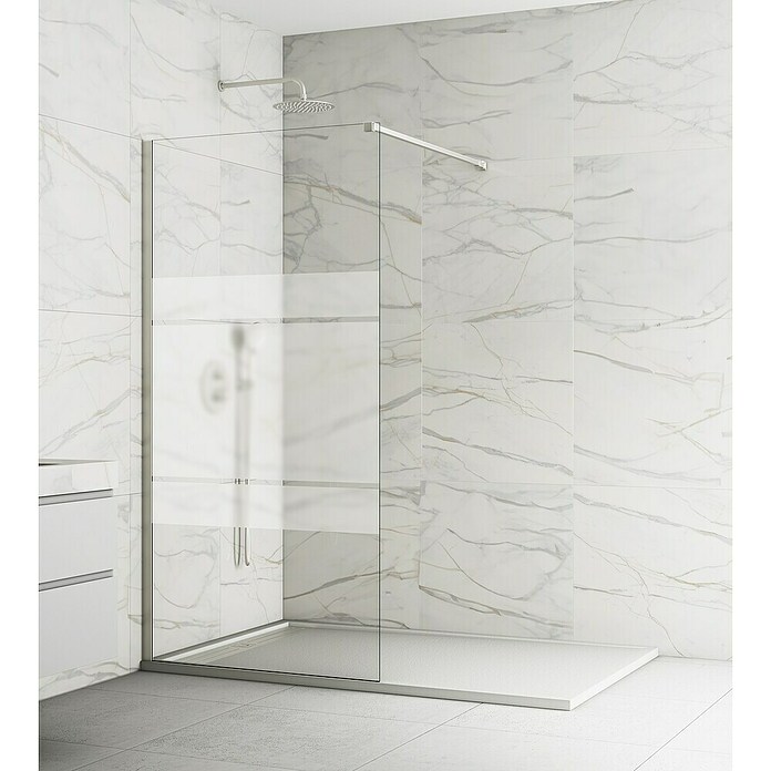 GME Screen Frost (An x Al: 73 x 195 cm, Vidrio serigrafiado, Nickel) | BAUHAUS