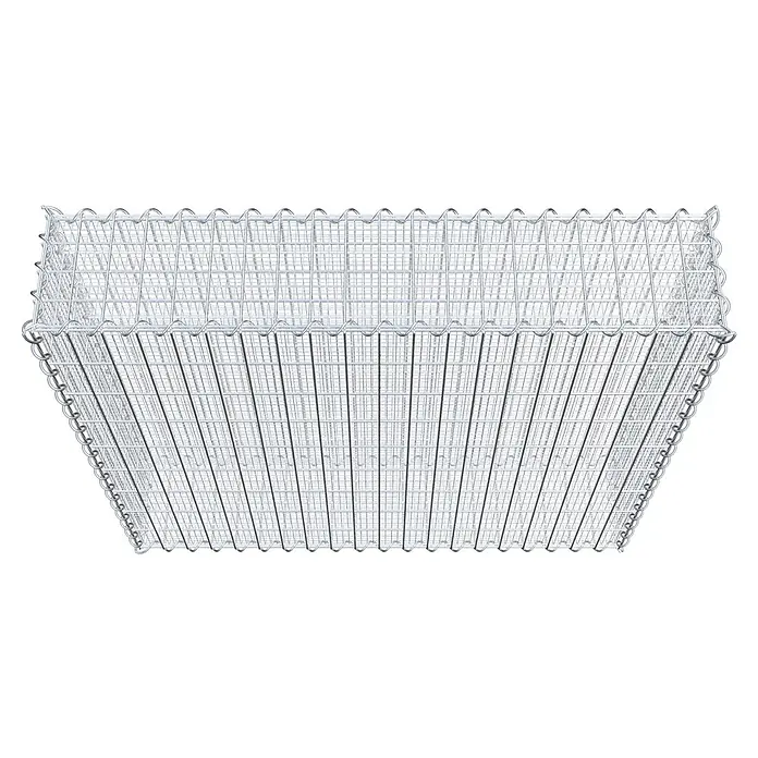 Gabiona Gabione - 100 x 20 x 90 cm, Maschenbreite: 5 cm, Maschenhöhe: 10 cm, Splittgabione - Ein Gabionenkorb aus verzinktem Drahtgeflecht. Er ist leer und bereit zur Befüllung mit Steinen oder anderen Materialien für den Garten.