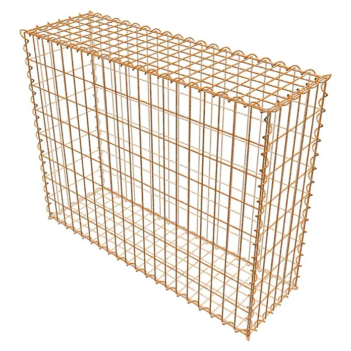 Gabiona Gabione - 100 x 30 x 80 cm, Maschenbreite: 5 cm, Maschenhöhe: 10 cm, Unverzinkt - Rostfarbener Gabionenkorb aus Drahtgeflecht, ideal für den Gartenbau und zur dekorativen Gestaltung von Außenbereichen.