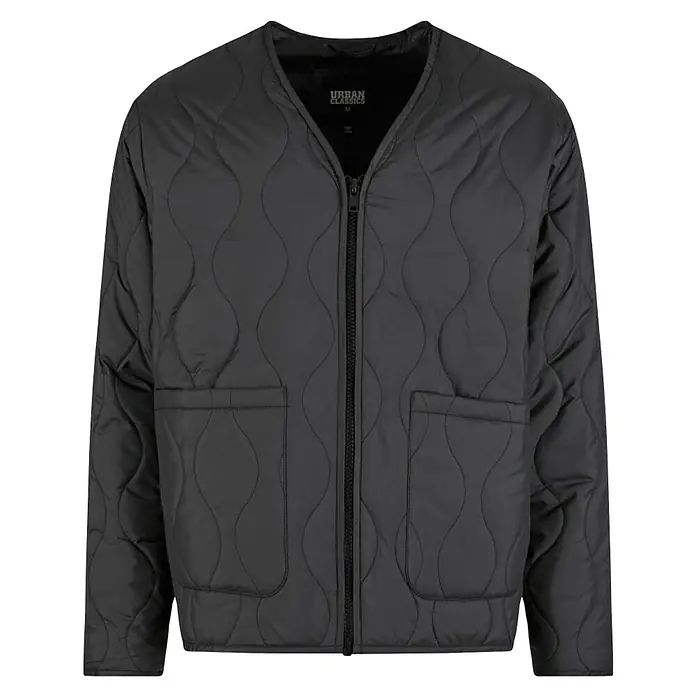 Urban Classics Steppjacke - Schwarz, XXL - Schwarze Urban Classics Steppjacke mit Reißverschluss und Taschen, ideal für den Übergang und lässige Looks.