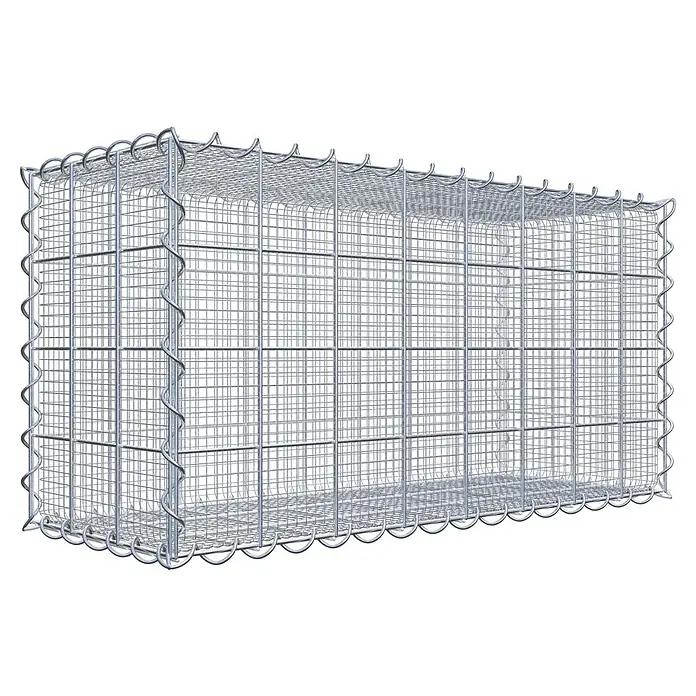 Gabiona Gabione - 80 x 30 x 40 cm, Maschenbreite: 10 cm, Maschenhöhe: 10 cm, Splittgabione - Gabionenkäfig aus Drahtgeflecht für den Gartenbau, stabil und langlebig. Ideal für dekorative Zwecke und zur Hangbefestigung im Außenbereich.