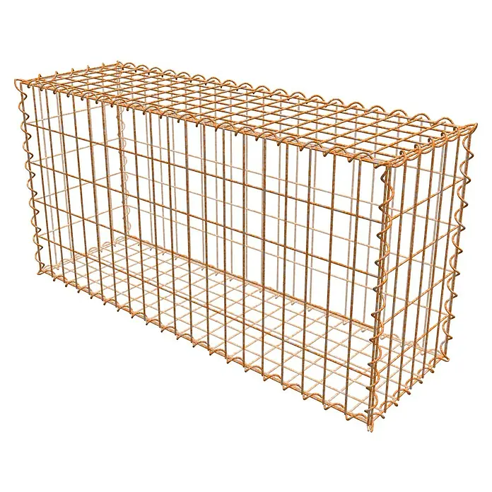 Gabiona Gabione - 100 x 30 x 50 cm, Maschenbreite: 5 cm, Maschenhöhe: 10 cm, Unverzinkt - Gabione aus rostfarbenem Metalldraht, rechteckig und stabil. Ideal für den Garten- und Landschaftsbau.