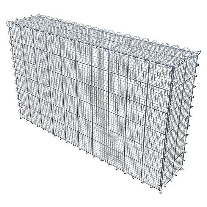 Gabiona Gabione - 100 x 20 x 60 cm, Maschenbreite: 10 cm, Maschenhöhe: 10 cm, Splittgabione - Ein Gabionenkäfig aus verzinktem Drahtgeflecht, ideal für Gartenbau und Landschaftsgestaltung.