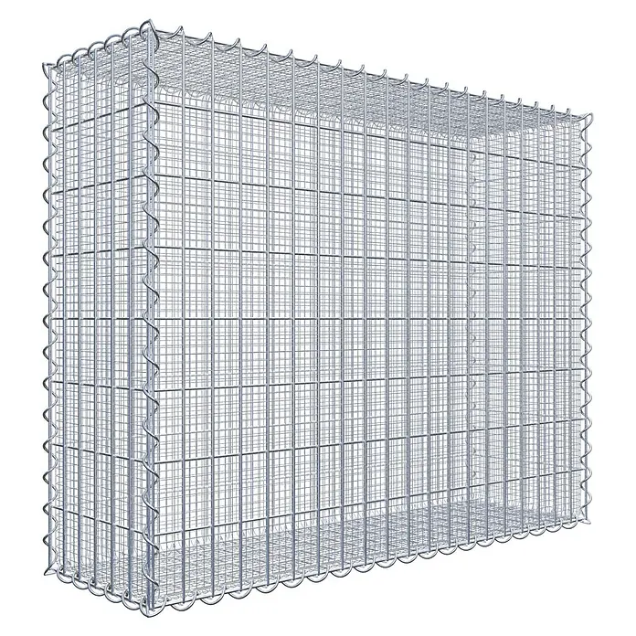 Gabiona Gabione - 100 x 30 x 80 cm, Maschenbreite: 5 cm, Maschenhöhe: 10 cm, Splittgabione - Ein rechteckiger Gabionenkorb aus verzinktem Drahtgeflecht, ideal für den Garten- und Landschaftsbau. Robust und langlebig.