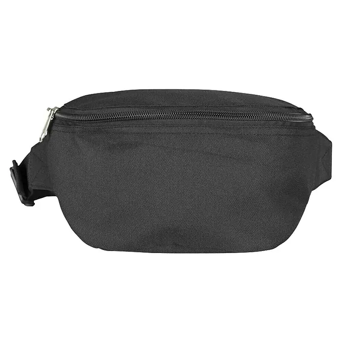 BYB Gürteltasche - Schwarz, 100% Polyester - Schwarze Gürteltasche aus Stoff mit Reißverschluss. Die Gürteltasche ist ideal zum Verstauen von Kleinigkeiten beim Sport oder auf Reisen.