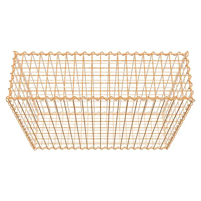 Gabiona Gabione - 100 x 30 x 80 cm, Maschenbreite: 5 cm, Maschenhöhe: 10 cm, Unverzinkt - Rostiger Drahtkorb: Eine robuste und dekorative Aufbewahrungslösung für verschiedenste Gegenstände, ideal für Haus und Garten.