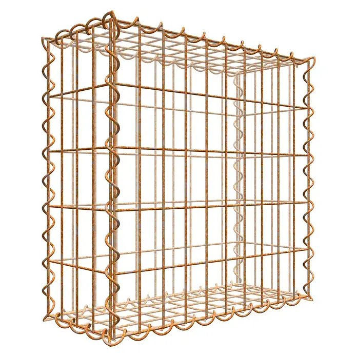 Gabiona Gabione - 50 x 20 x 50 cm, Maschenbreite: 5 cm, Maschenhöhe: 10 cm, Unverzinkt - Drahtkorb mit gewellter Struktur, ideal zur Gestaltung von Außenbereichen und als dekoratives Element.