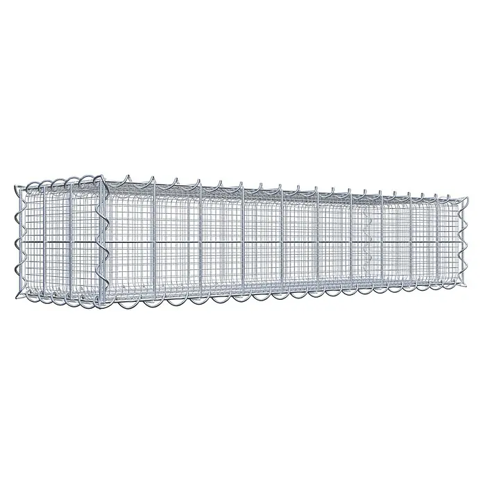 Gabiona Gabione - 100 x 30 x 20 cm, Maschenbreite: 10 cm, Maschenhöhe: 10 cm, Splittgabione - Ansicht eines Gabionen-Drahtkorbs. Der Drahtkorb bietet eine stabile Struktur für verschiedene Anwendungen im Garten- und Landschaftsbau.
