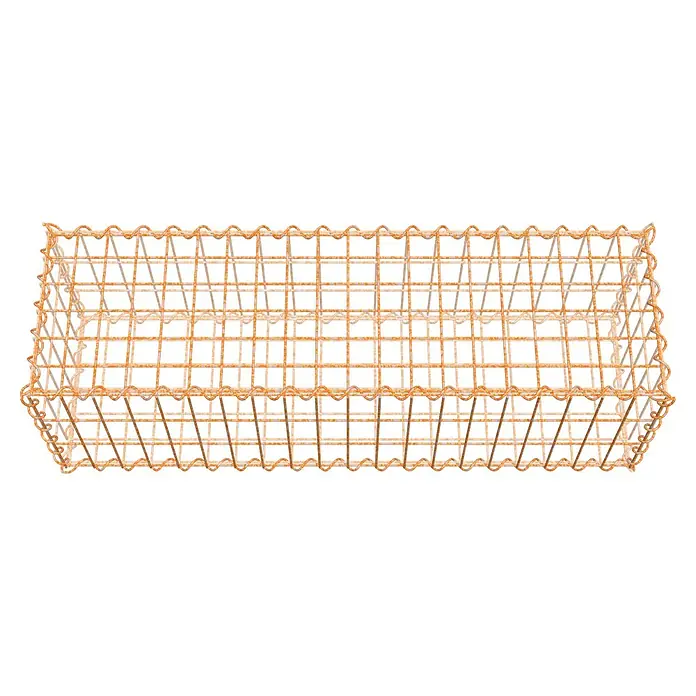 Gabiona Gabione - 100 x 30 x 30 cm, Maschenbreite: 5 cm, Maschenhöhe: 10 cm, Unverzinkt - Rostiger Drahtkorb, ideal zur Aufbewahrung und Präsentation von Gegenständen mit seinem einzigartigen, rustikalen Design.