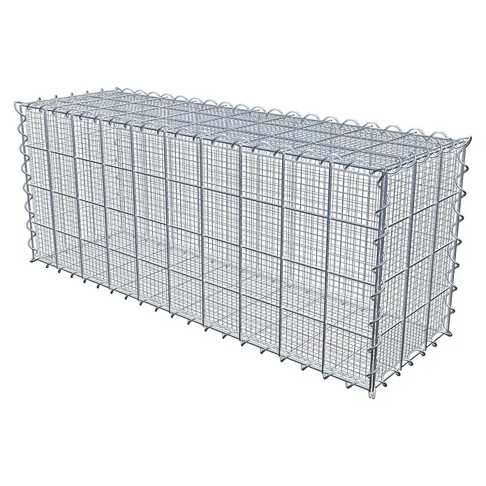 Gabiona Gabione - 100 x 30 x 40 cm, Maschenbreite: 10 cm, Maschenhöhe: 10 cm, Splittgabione - Gabionen-Konstruktion aus verzinktem Drahtgitter für den Außenbereich zur Geländesicherung oder als dekoratives Element im Garten.