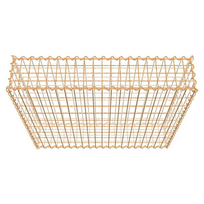 Gabiona Gabione - 100 x 20 x 90 cm, Maschenbreite: 5 cm, Maschenhöhe: 10 cm, Unverzinkt - Drahtkorb, rechteckig, rustikal, ideal für Aufbewahrung und Dekoration, mit gewelltem Rand, der dem Design einen Hauch von Charme verleiht.