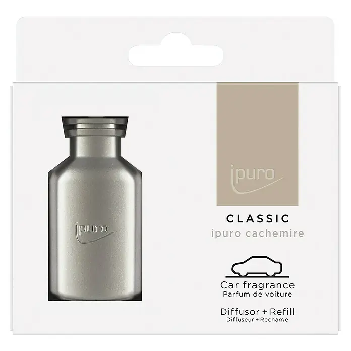 Ipuro Classic Autoduft Car Line Set - Cachemire, 9 g - Abbildung eines IPURO Classic Autoduft-Sets in Cashmere, bestehend aus Diffusor und Nachfüller für ein angenehmes Dufterlebnis im Auto.