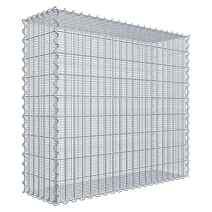 Gabiona Gabione - 100 x 30 x 90 cm, Maschenbreite: 5 cm, Maschenhöhe: 10 cm, Splittgabione - Abbildung eines Gabionenkorbs aus Drahtgeflecht, ideal für Garten- und Landschaftsbau zur Hangbefestigung und Dekoration.