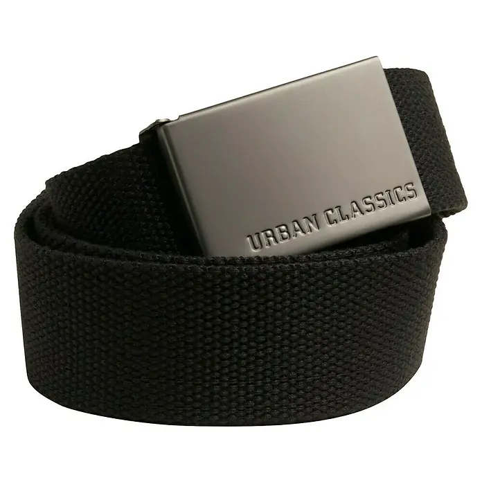 Urban Classics Gürtel - Länge: 120 cm, Schwarz - Schwarzer Urban Classics Gürtel mit silberner Schnalle. Das perfekte Accessoire für einen lässigen Look.