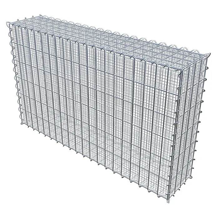 Gabiona Gabione - 100 x 20 x 60 cm, Maschenbreite: 5 cm, Maschenhöhe: 10 cm, Splittgabione - Ein rechteckiger Gabionenkorb aus verzinktem Drahtgeflecht, ideal für Gartenmauern oder Hangbefestigungen.