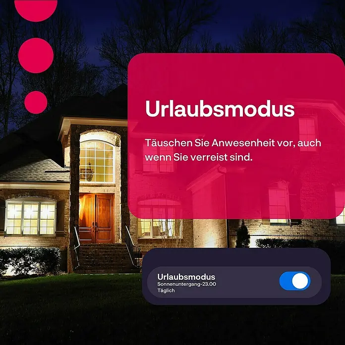 Innr Lighting Smart-LED-Lampen Set Spot White - GU10, Dimmbar, Warmweiß, 460 lm, 4,9 W, 2 Stk. - Ein Smart-Home-System, das den Urlaubsmodus aktiviert, um Anwesenheit vorzutäuschen und so Einbrecher abzuschrecken.
